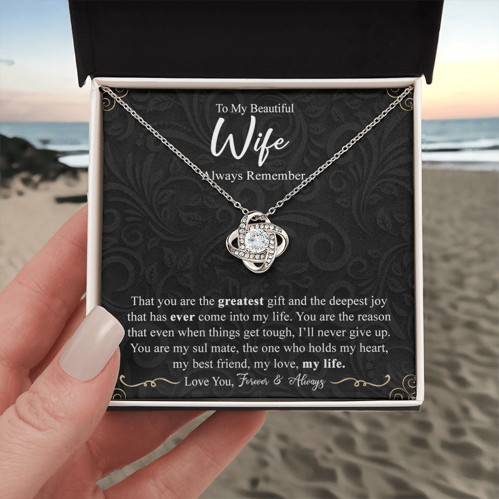 Personalized Necklace For Wife, To My Beautiful Wife Gift Necklace From Husband, Custom Name Necklace Gift For Wife, Always Remember Necklace Gift For Wife, Jewelry Gift For Women, Soulmate Gift