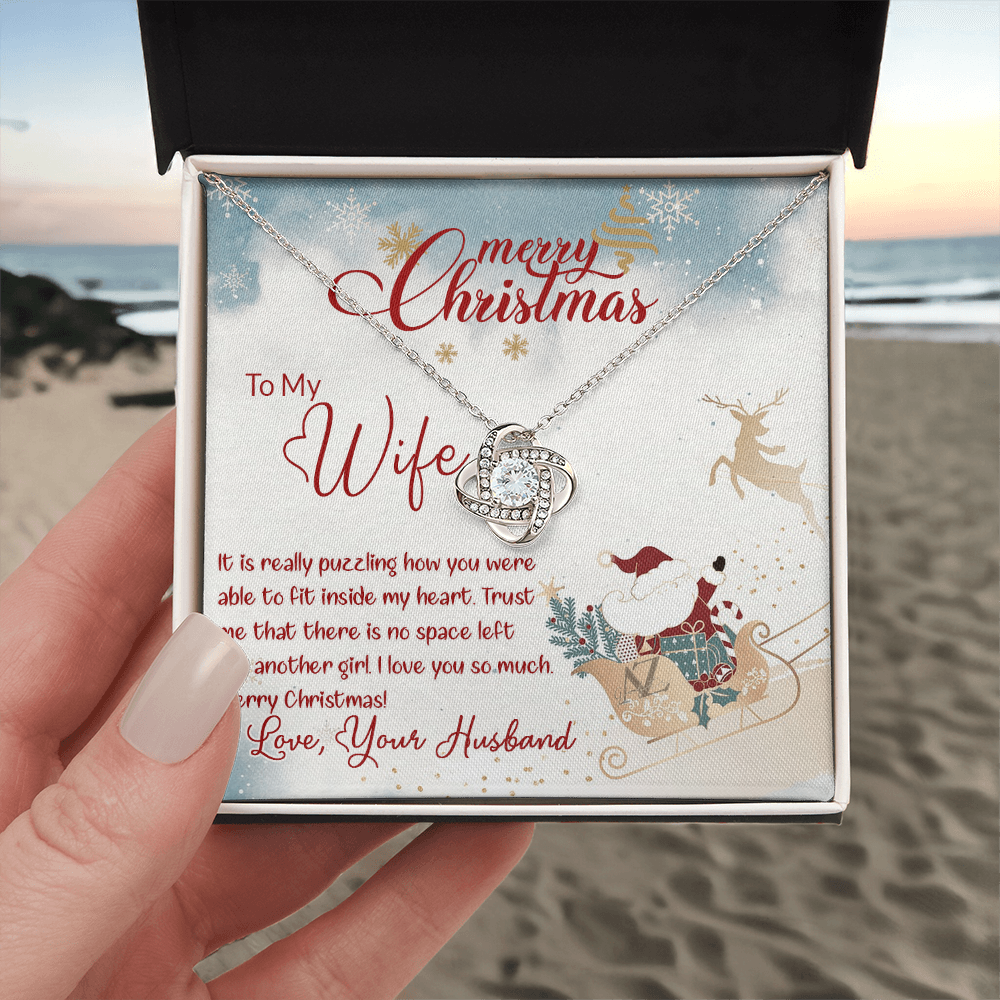 Merry Christmas Gift Necklace for Wife, Soulmate, Gift Necklace for Wife on Christmas, Valentine Day, Husband To Wife Christmas Necklace, To My Wife Necklace Gift From Husband, Wife Christmas Jewelry