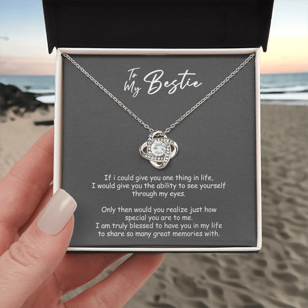 To My Badass Bestie Necklace From Men, Boyfriend, Besttie Gift Necklace, Bestie Wedding Gift Love Knot Pendant, Bridesmaid Gift for Badass Bestie Love Knot Necklace On Valentine's, Anniversary