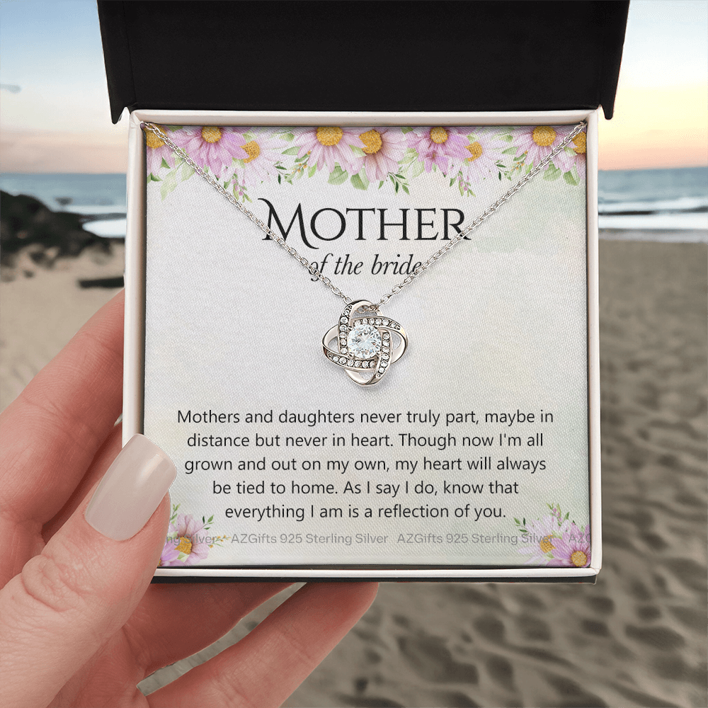 Mother Of The Bride Gift Necklace, The Love Knot Necklace Mother Of The Bride, Mother Of The Bride Gifts Pendant, Gift Necklace For Mother Of The Bride, Mother Of Bride Jewelry Gift For Women