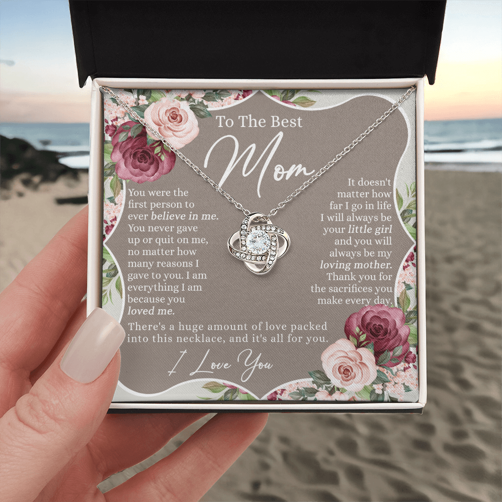 To The Best Mom Necklace From Daughter, Mother And Daughter Gift Necklace For Her, Personalized Gift Necklace For Mom, Thank You Mom Necklace Jewelry For Women On Mother's Day, Anniversary