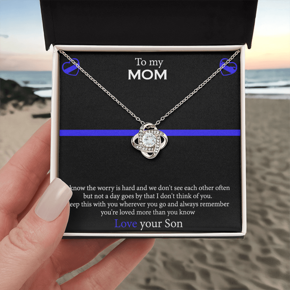 To My Mom Necklace From Son, Mothers Day Necklace Gift For First Mothers Day, Love Your Son Love Knot Necklace Gift For Mom, Best Friend Gifts For Mothers Day Things For Your Mom Jewelry Gift For Mom