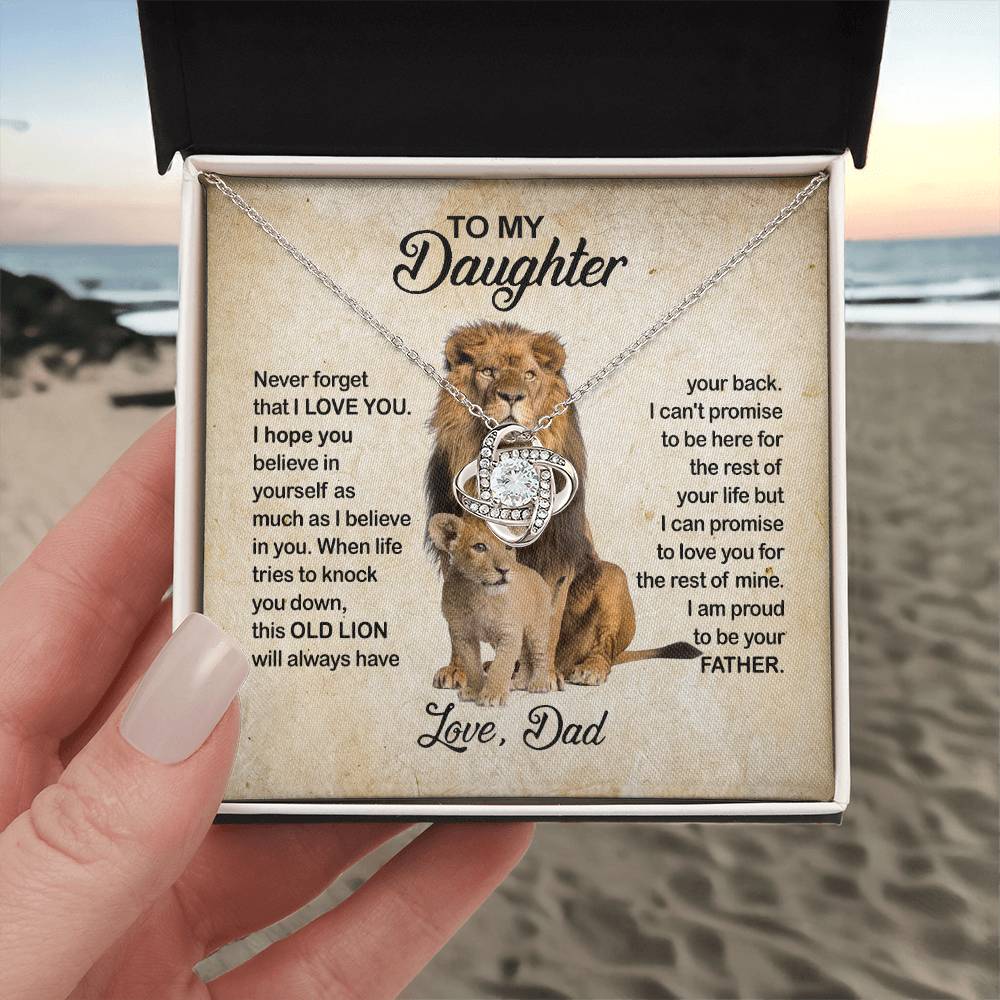 To My Daughter Gift from Dad Old Lion Necklace For Daughter Jewelry for Women