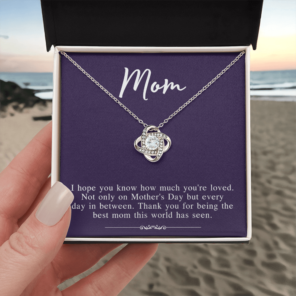 Mothers Day Necklace From Daughter, To My Mom Necklace From Daughter Gifts To Give To Your Mom Beautiful Box, Gift Box Mothers Day, Mom Love Knot Necklace From Daughter, Jewelry Gift For Women