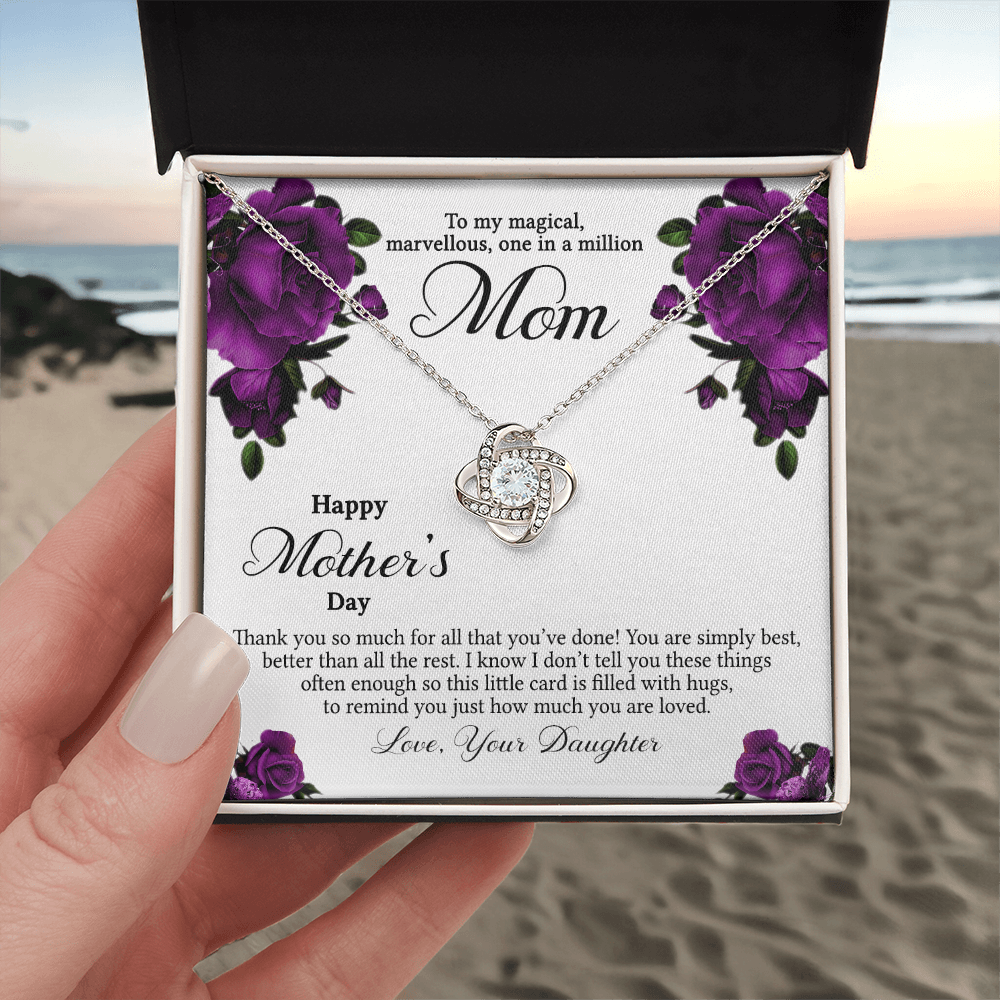 To My Mom Necklace From Daughter, Happy Mother's Day Necklace Gift For Women, Jewelry For Mom, Thank You Necklace Gift For Mom On Mothers Day, Anniversary, Birthday Mother And Daughter Gift Necklace
