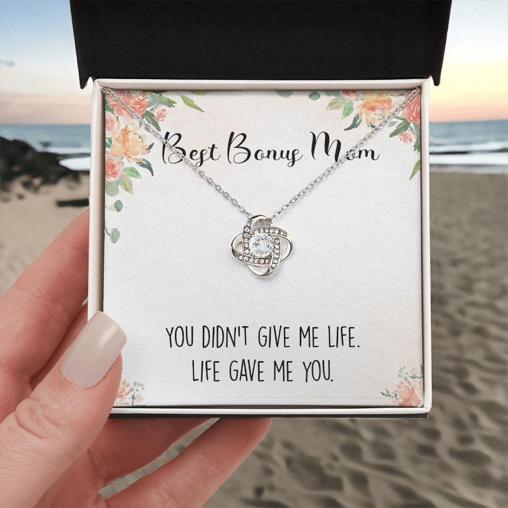 Personalized Necklace Gift For Bonus Mom, To The Best Bonus Mom Necklace From Bonus Daughter, Custom Name Card Necklace Gift For Bonus Mom, Jewelry For Women, Bonus Son Gift On Mothers Day, Birthday