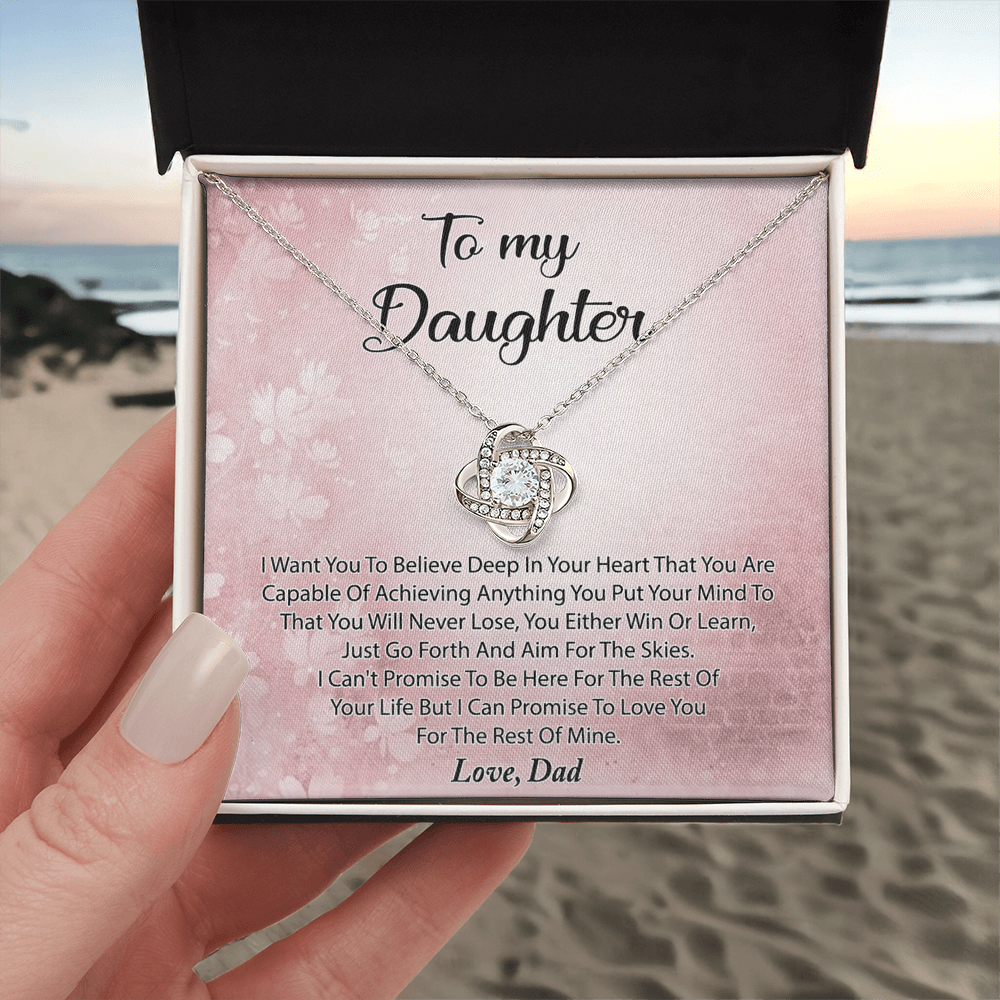 To My Daughter Necklace Gift From Dad, Deep In Your Heart Necklace For Daughter Present Gift On Graduation Birthday Christmas Father And Daughter Jewelry Gift for Girls, Her, Step Daughter Necklace