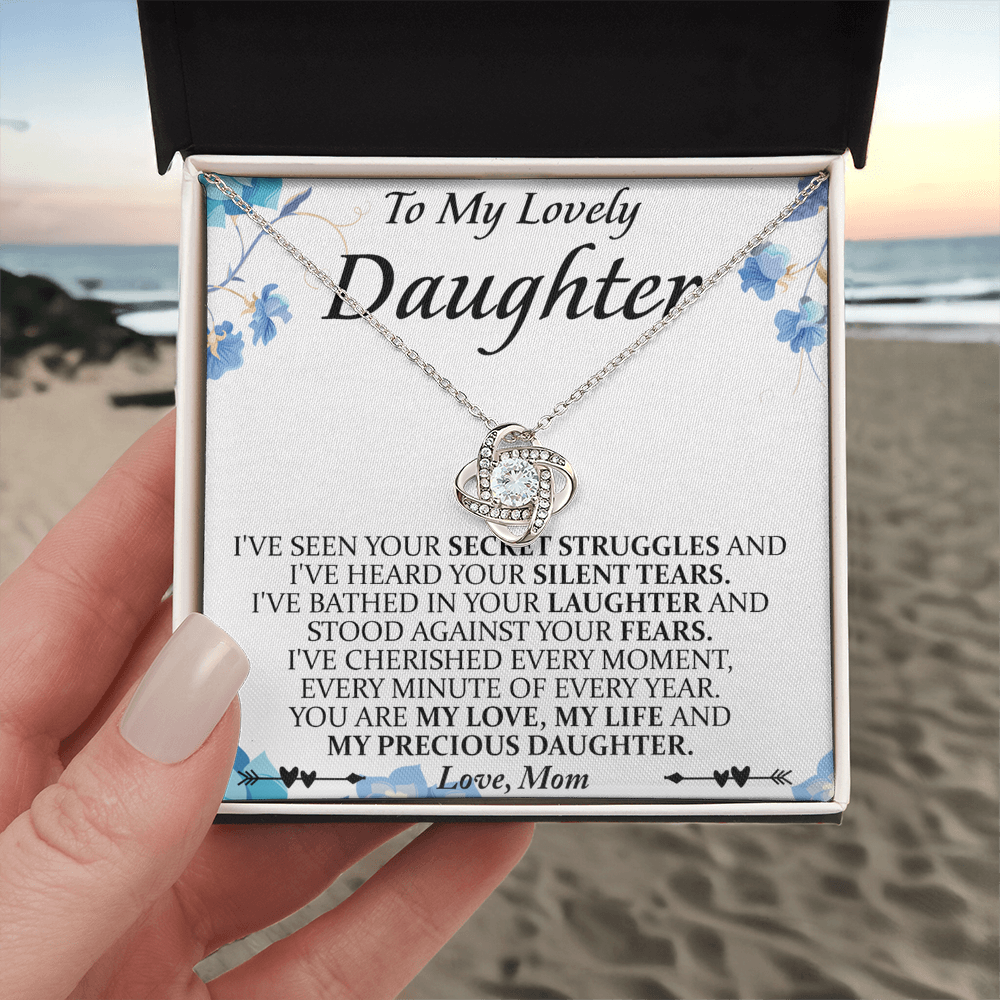 Mother And Daughter Necklace, Birthday Gifts For Daughter, Mothers Day Gifts For Daughters From Mothers, To My Daughter Necklace From Mom, Graduation Gift For Lovely Daughter From Mom1