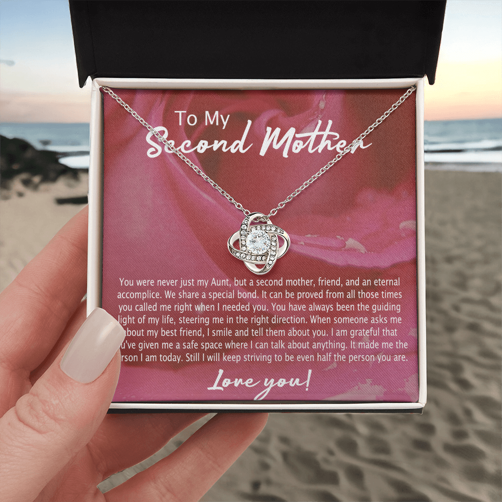 Second Mother Necklace, To My Second Mom Love Knot Necklace From Son, Second Mother Gift Necklace, Mother Pendant Gift Necklace From Daughter Or Son, Jewelry Gift For Women, Boyfriend's Mom Gift
