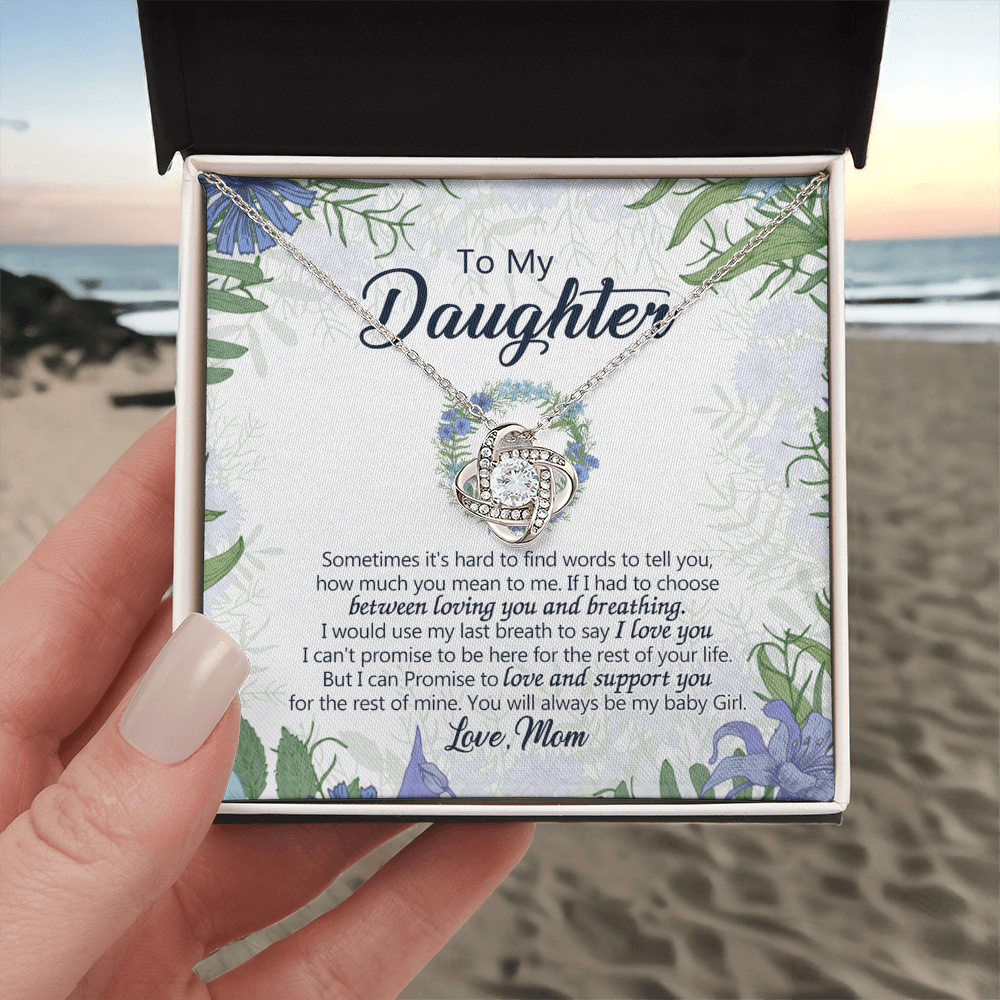 To My Beautiful Daughter Necklace Love Mom Mother And Daughter Necklace Pendant Gift, Mom To Daughter Necklace Gift On Birthday Gift Graduation for Her, Daughter Love You And Support Necklace