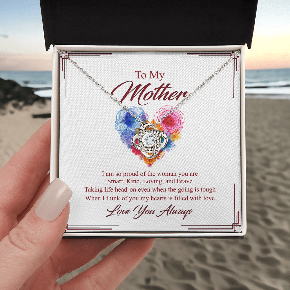 Mother Gift Necklace, To My Mother Love Knot Necklace Gift From Daughter And Mother Love Knot Pendant Gift For Mom Bonus Mom Gift Necklace Love You Always Pendant Gift For Mom Jewelry Gift For Women