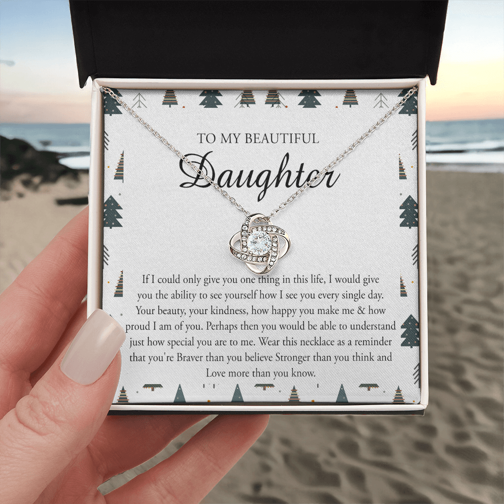 To My Beautiful Daughter Necklace Gift from Mom, Mother And Daughter Birthday Gift Christmas from Mother to Daughter Gift Personalized Necklace For Daughter Gifts from Mom Jewelry for Girls