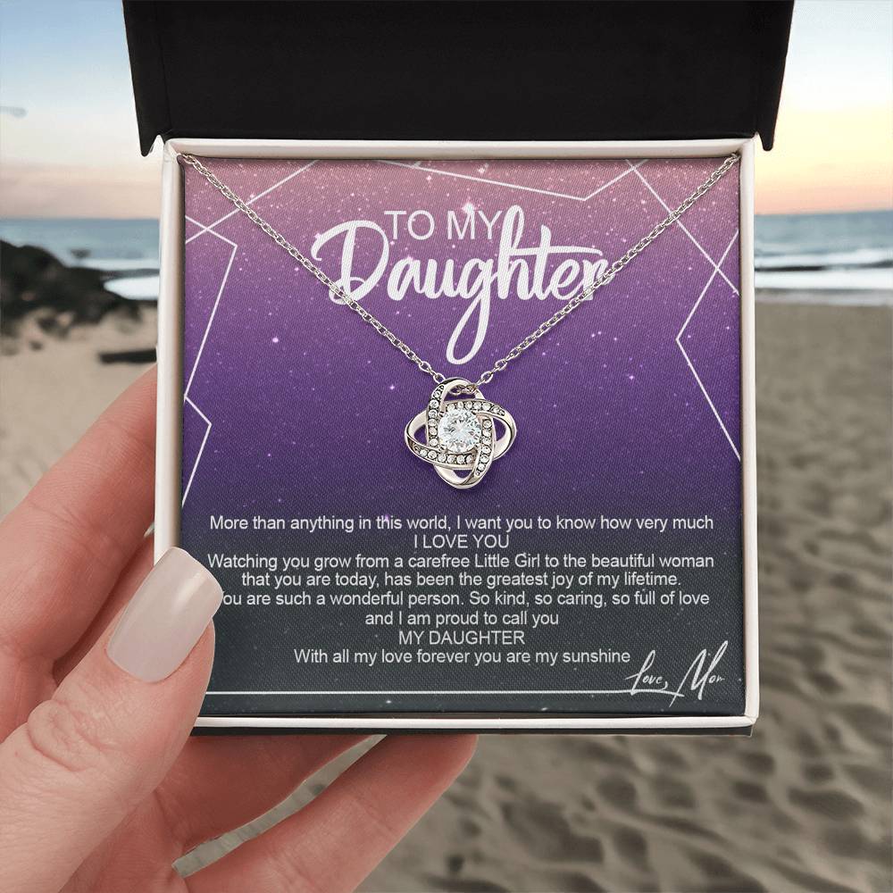 To My Daughter Necklace Gift from Mom or Dad, Sentimental Gift for Her, Daughter Gift On Birthday Gift, Graduation Gift Message Card and Gift Box styles To Daughter, Jewelry Gift For Little Girls