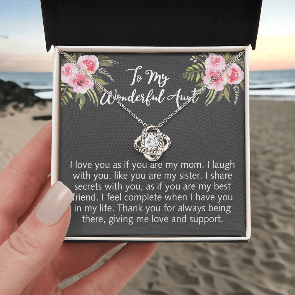 To My Wonderful Aunt Love Knot Necklace Gift From Niece Aunt Gifts Necklace for Auntie Gifts Jewelry for Aunt Birthday Gifts Best Aunt Ever Aunt Necklace from Niece Aunt and Niece Necklace