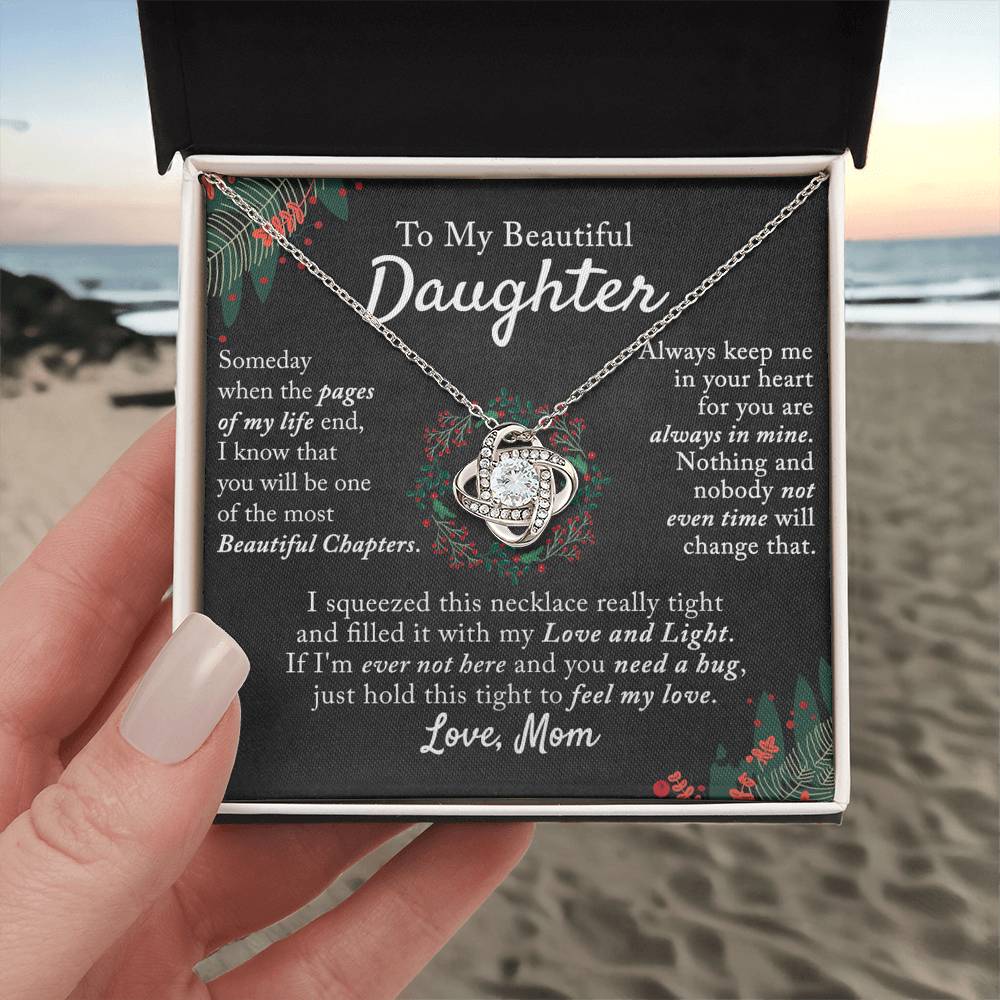 To My Beautiful Daughter Necklace, Gift From Mom To Daughter, The Love Knot Necklace, Graduation Gift, Birthday Gift, Mothers Day Necklace Birthday Gift, Jewelry Gift For Girls, Little Girl