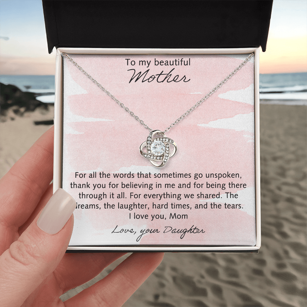 To My Beautiful Mother Necklace From Daughter, Happy Mother's Day Necklace Gift For Mother, Necklace Gift For Mother On Mothers Day, Anniversary Birthday Gift For Beautiful Mother Gift Necklace