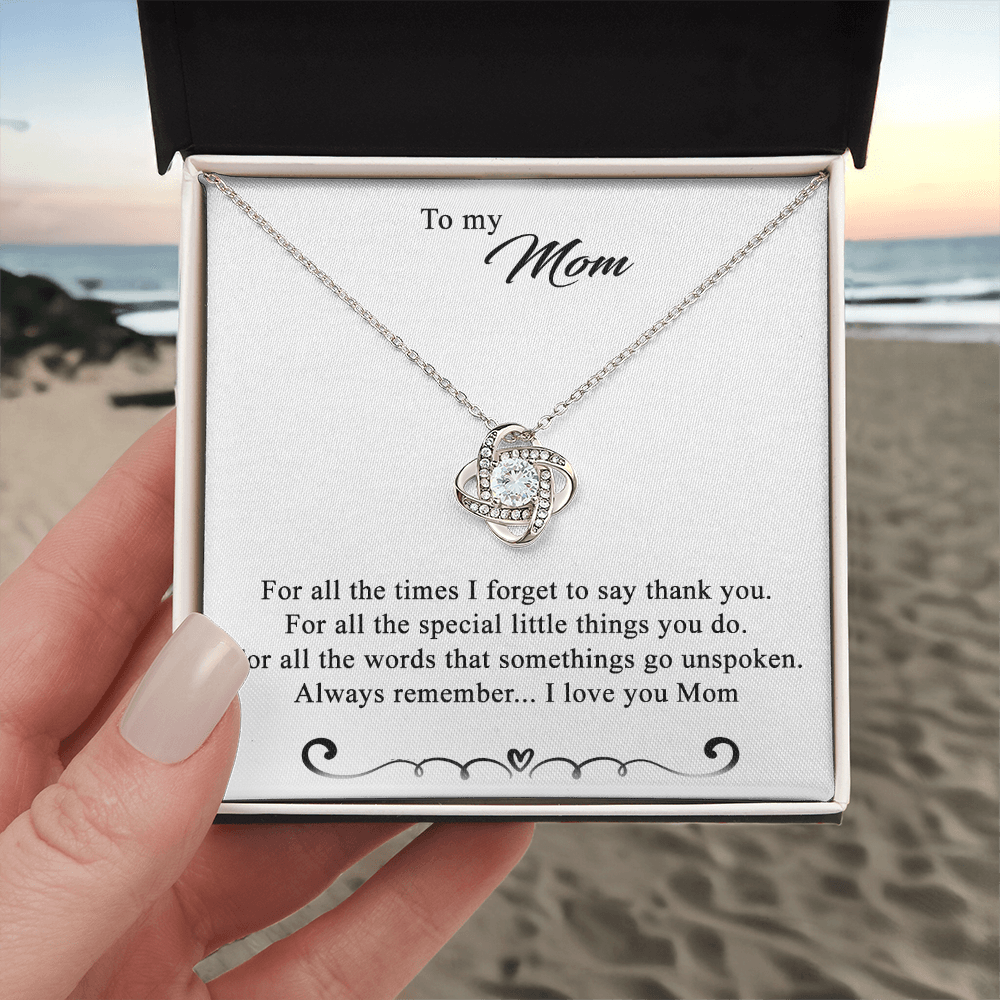 To My Mom Love Knot Necklace Special Gift Birthday Mothers Day Gift For Mom
