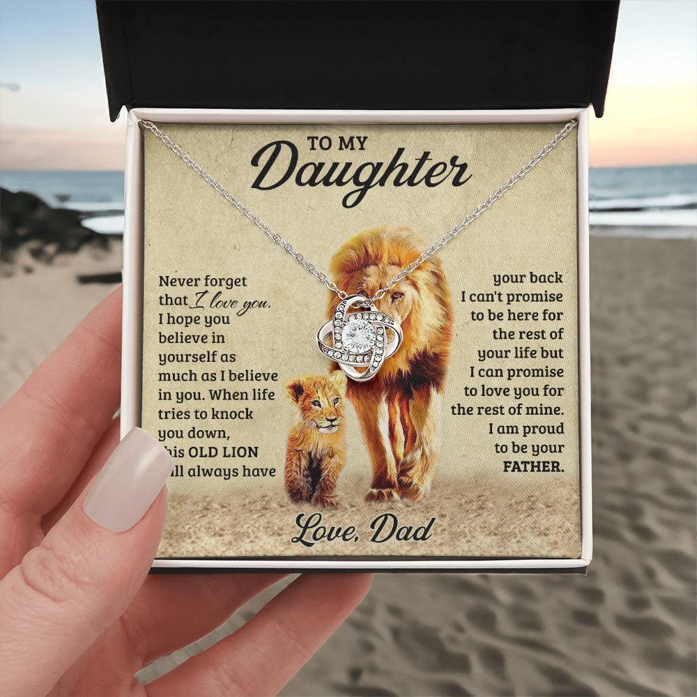 To My Daughter from Dad Old Lion Necklace Jewelry for Women Birthday Valentine