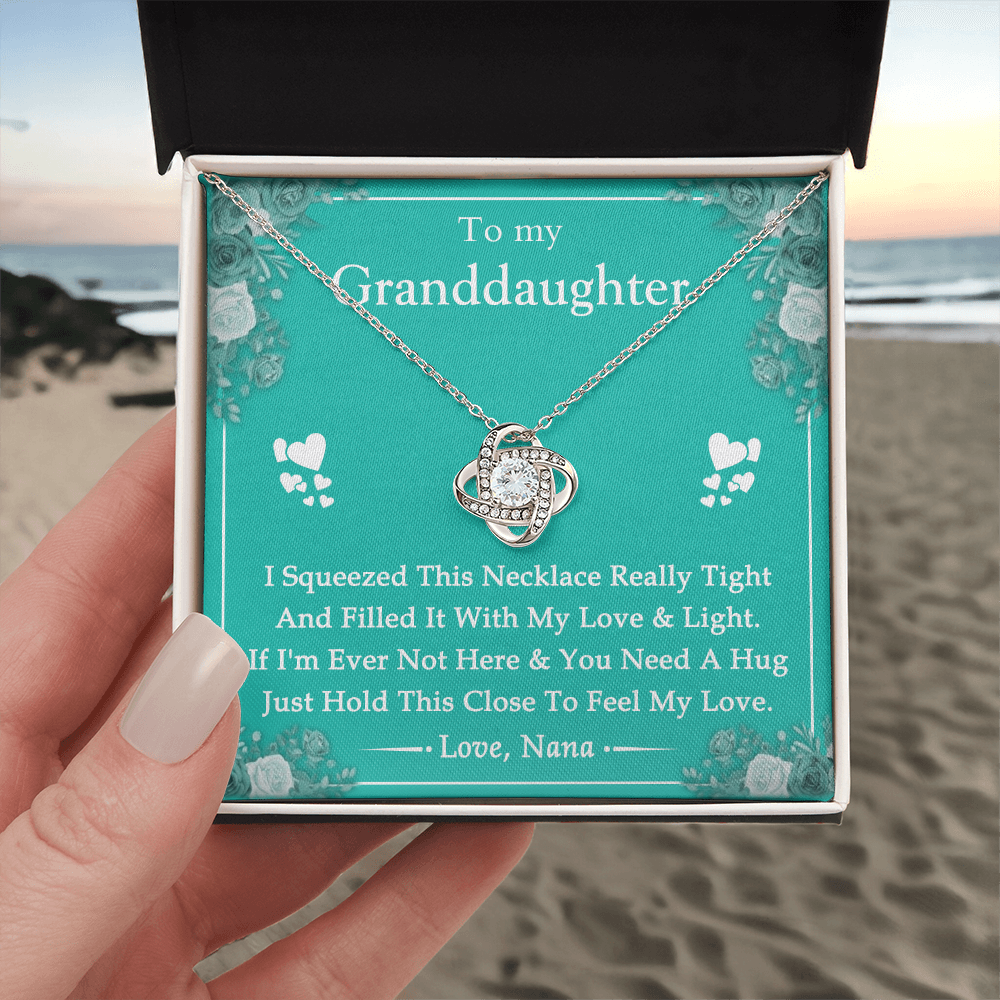 To My Granddaughter Love Knot Necklace From Nana, Grandma, Jewelry Gift For Granddaughter, Nana And Granddaughter Luxury Necklaces styles Jewelry Gift On Birthday, Xmas, Anniversary Graduation Gift