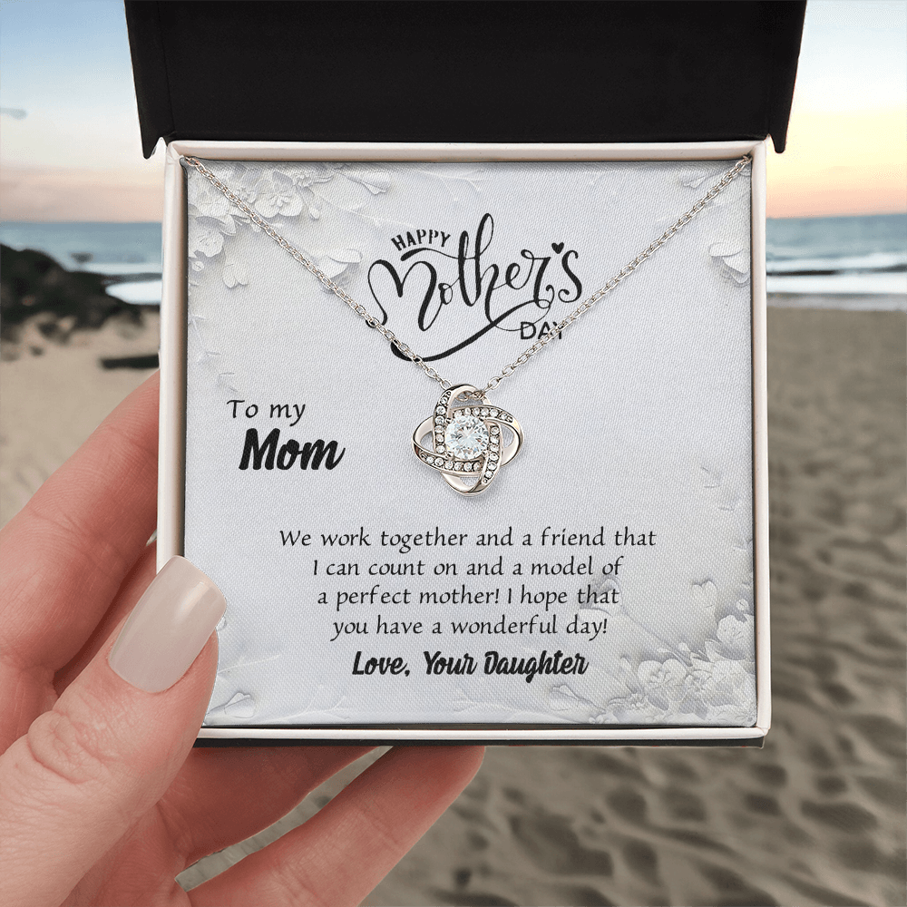 Happy Mother's Day Necklace, To My Mom Love Knot Necklace Gift From Daughter, Mom Your Daughter Necklace, Daughter And Mother Love Knot Pendant Gift For Mom Gift Necklace, Jewelry Gift For Women