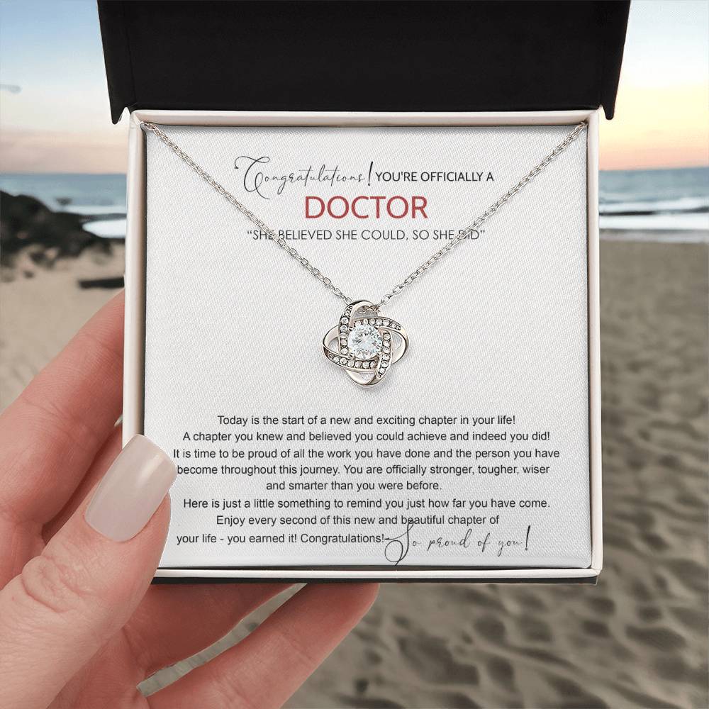 Doctor Graduation Love Knot Necklace, New Doctor Gifts, Medical Student Graduation Gift, Graduating Class of 2024 Necklace, Congrats Graduation Knot Necklaces Gift For Daughter, Granddaughter, Niece Love Knot Necklace 6323