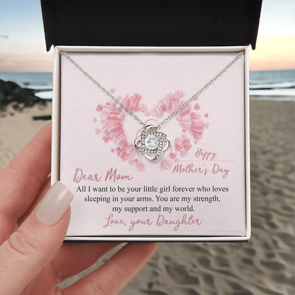 Mother And Daughter Necklace, To My Mom Necklace From Daughter, Happy Mother Day Necklace Gift For Her, Dear Mom Necklace, Your Littler Girl Necklace For Mom On Mother's Day, Anniversary, Christmas
