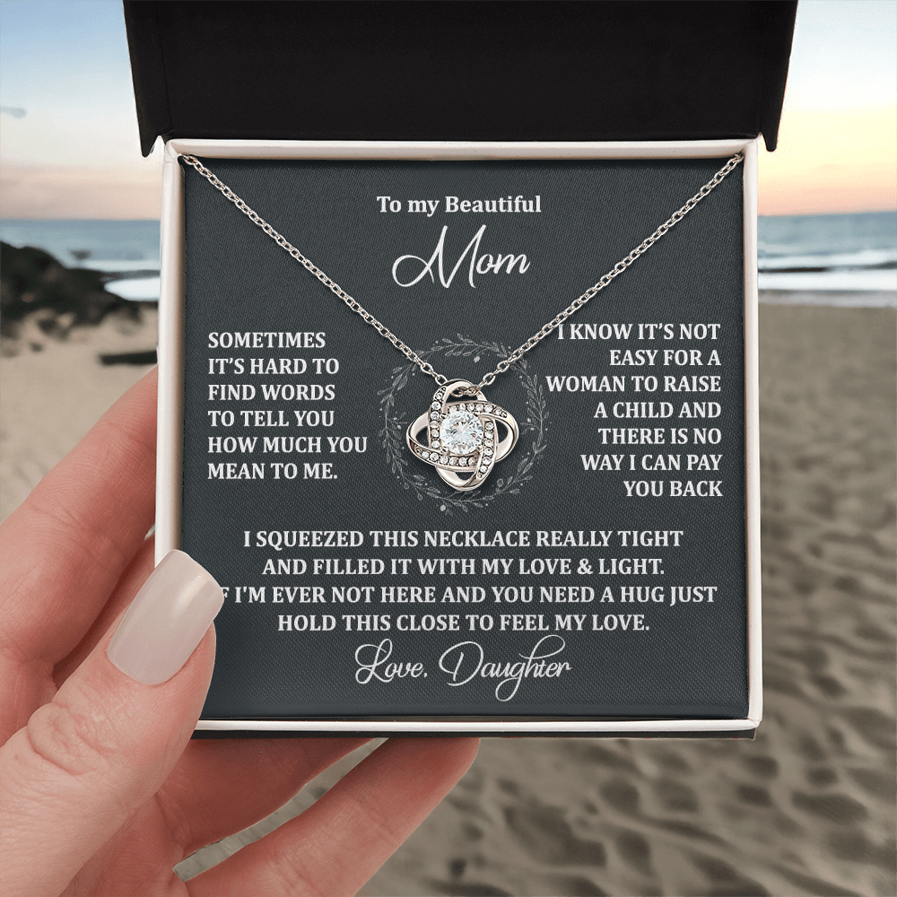 To My Beautiful Mom Necklace Gift From Daughter, Jewelry For Women Pay you Back