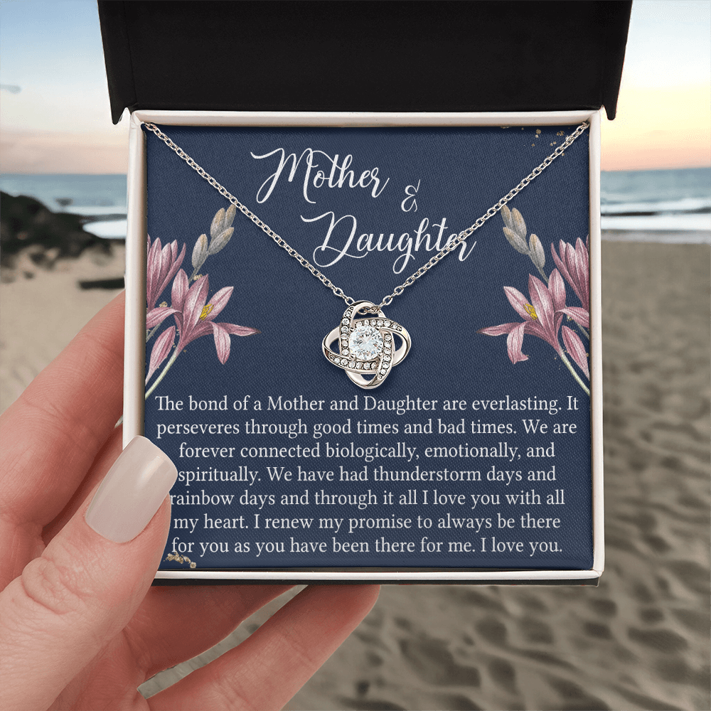Mother And Daughter Gift Necklace - To My Mother Love Knot Necklace Gift From Daughter, Bond Of A Mother And Daughter Gift Necklace For Mom, Jewelry Gift For Women, Mother, Birthday Gift For Mom