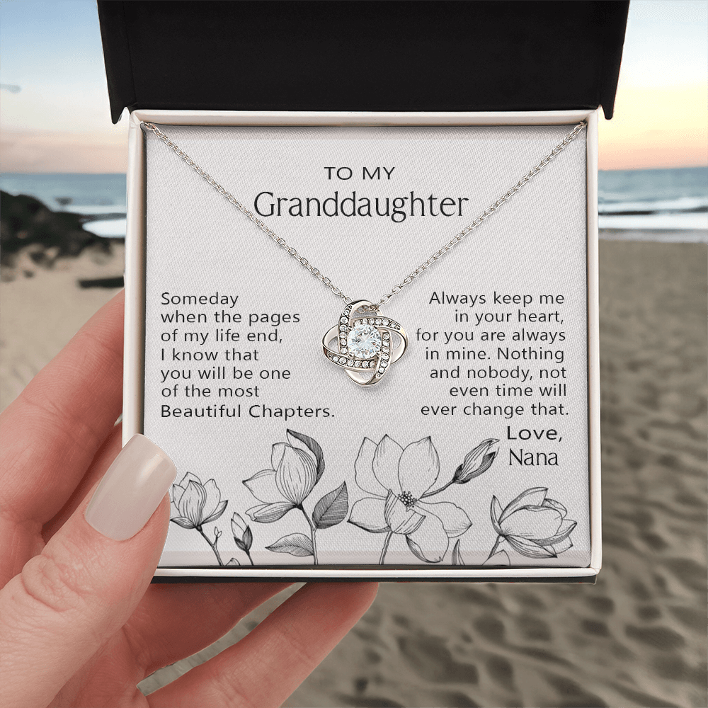 Love Knot Necklace For Granddaughter - To My Granddaughter Love Knot Necklace From Nana, Grandma Jewelry Necklace Gift On Birthday, Graduation Gift, Christmas Always Keep Me In Your Heart Necklace