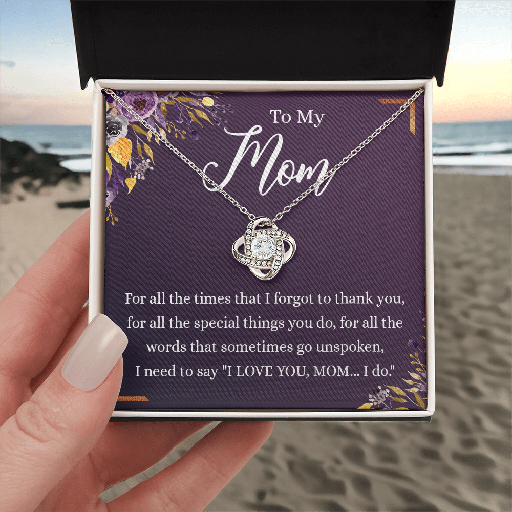 Mother Gift Necklace, To My Mom Love Knot Necklace From Daughter, Mother's Day Necklace Gift, Retriment Anniversary Necklace Gift For Mom, Bonus Mom Present for Mom Necklace Jewelry Gift for Women