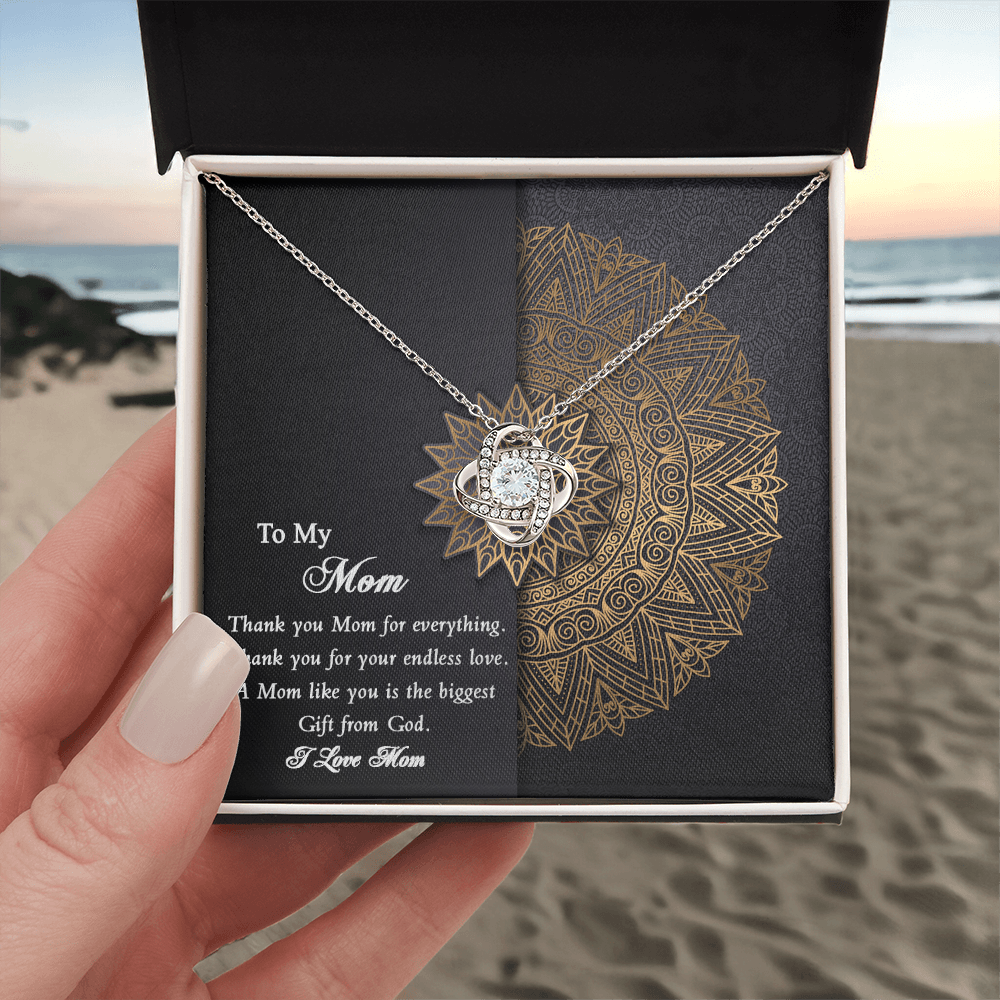 Thank you Mom Necklace from Daughter Gift for Mother's Birthday Xmas Present