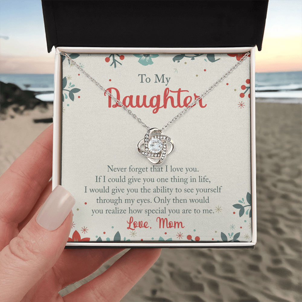 To My Daughter Necklace From Mom, Mother And Daughter Gifts Necklace For Daughters On Graduation Gift Christmas Birthday,  Jewelry Gift for Girls, Necklace For Little Girl, Bonus Daughter Necklace