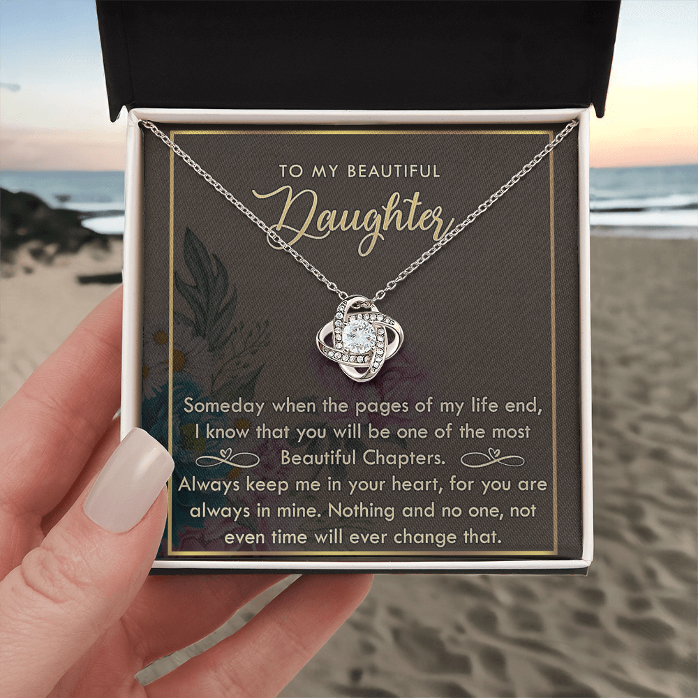 To My Daughter Gifts Necklace from Mom, Mother To Daughter Necklace, Mother Daughter Necklace Gift For Daughter, My Daughter Jewelry from Mommy Gift On Birthday Graduation Gift Box and Message Card