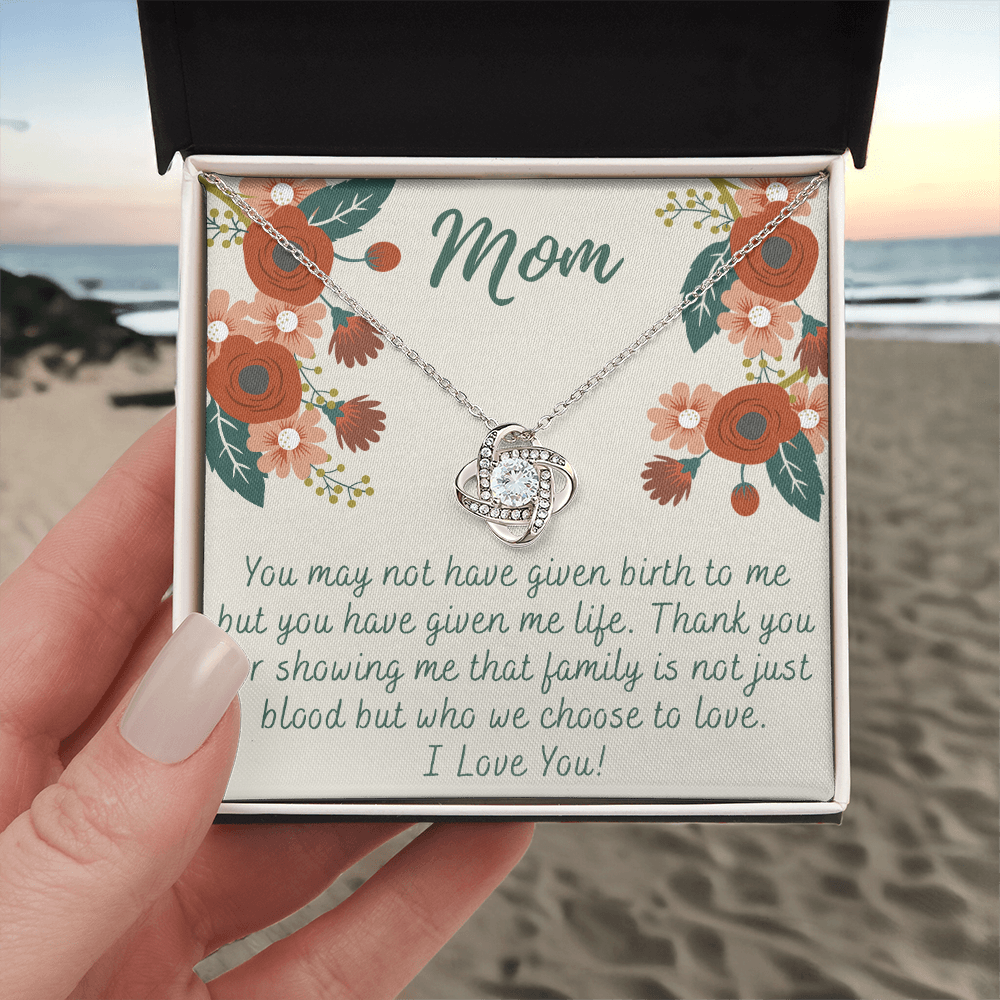 To My Mom Love Knot Necklace Gift for Stepmom Birthday Present Idea for Mother