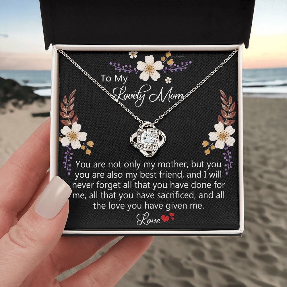 Lovely Mom Necklace, To My Mom Necklace From Daughter Gift For Mom On Birthday Gift Anniversary, Mother' Day Wedding Day Necklace Gift For Mom, Lovely Mom Jewelry Gift For Women, Mom Gift Necklace