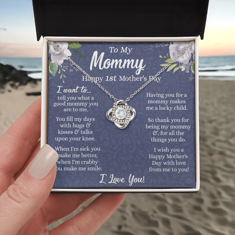 1st Mother's Day Necklace Gift, To My Mommy Love Knot Necklace From Daughter, Necklace Gift For Mom, Happy Mother's Day Necklace, Birthday Necklace For Mom Anniversary Jewlry Gift For Women