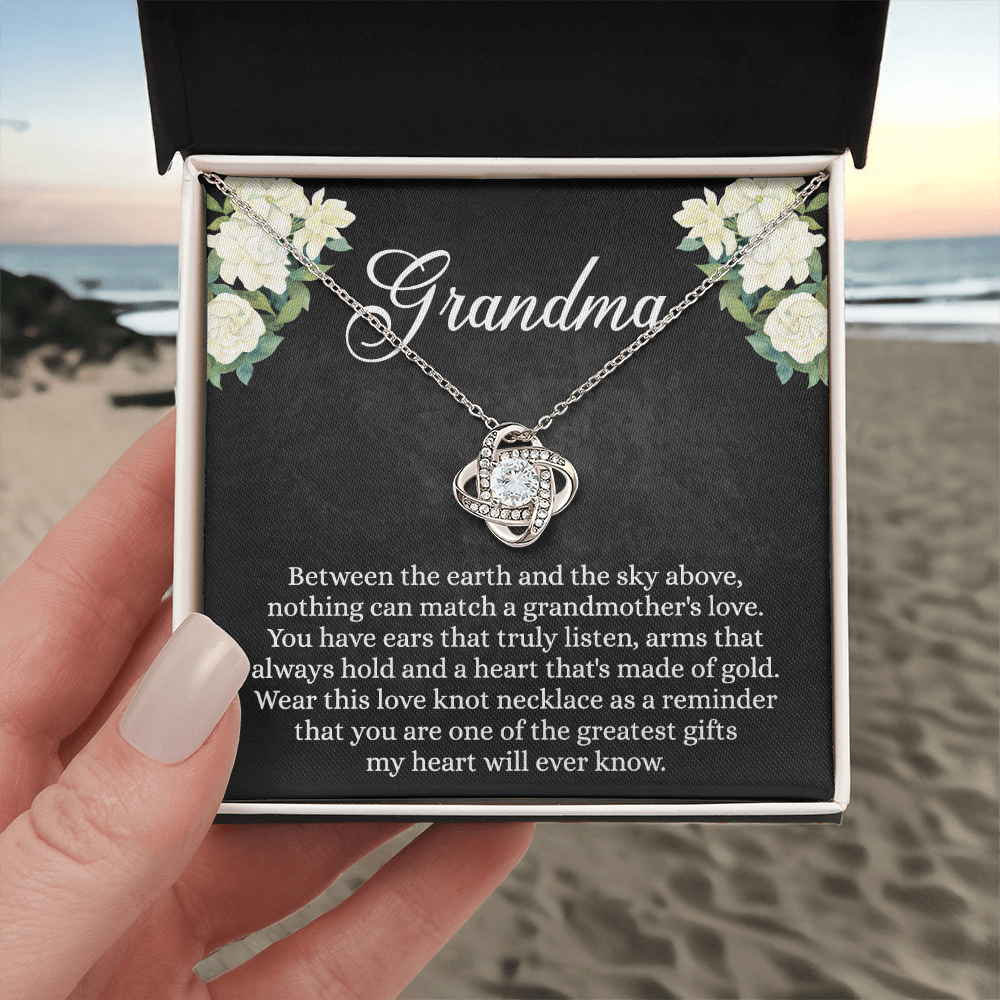 To My Grandma Gift Necklace, Mother's Day Necklace, Grandma Love Knot Necklace, Gift Jewelry For Women, Grandmother Gift Necklace, Nana Gift From Grandchildren, This Love Knot Necklace As A Reminder