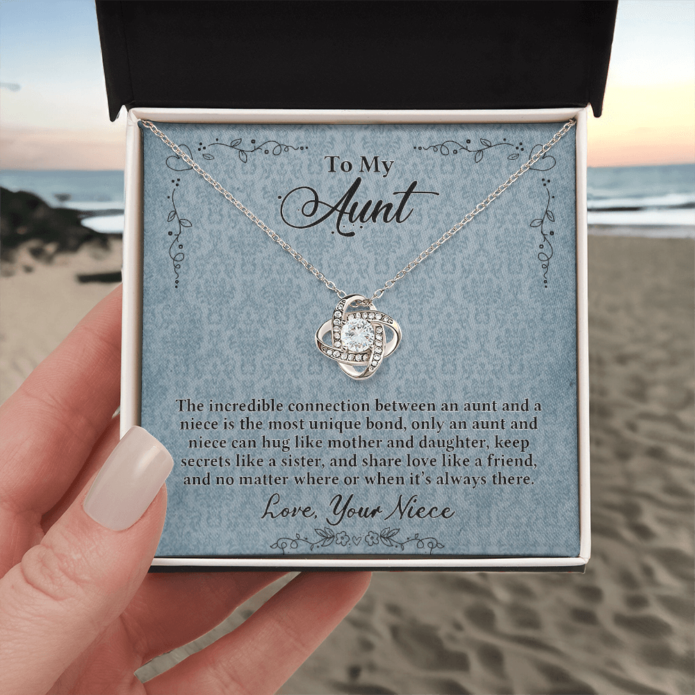 Aunt Gift Necklace, Aunt Wedding Gift from Bride, Wedding Gift from Niece, To My Aunt Love Knot Necklace From Niece Birthday Gift Graduation Gift Necklace, New Aunt Gift Necklace, Jewelry For Women