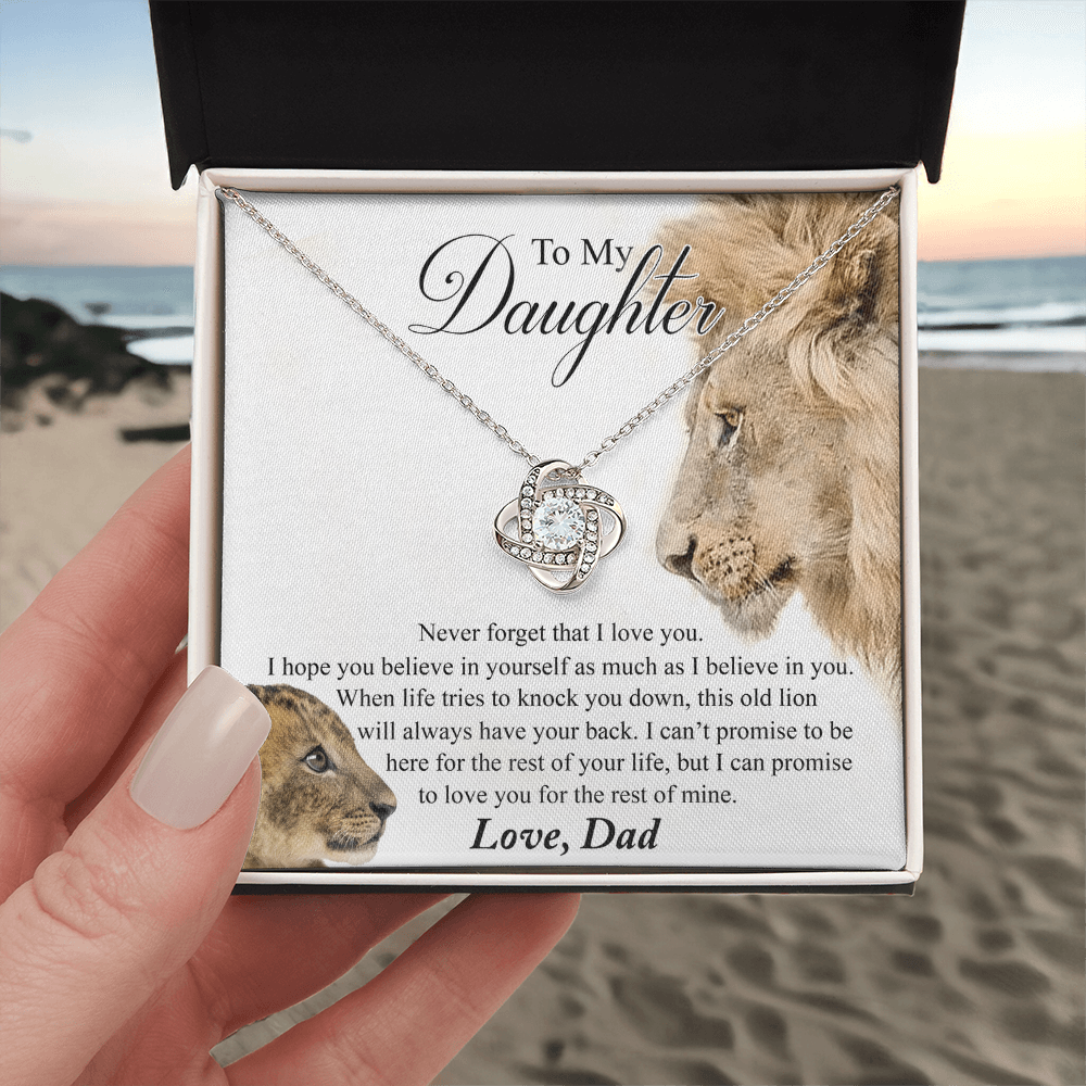 To My Daughter Gift Necklace This Old Lion Will Always Have Your Back Necklace Daughter Necklace From Dad - Daughter gifts from dad Includes Gift Box Jewelry Gift For Girls, Little Girl Necklace