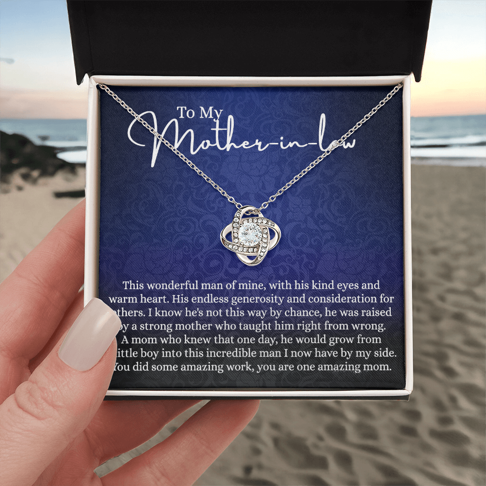 Happy Mother's Day Necklace - To My Mother In Law Love Knot Necklace From Son This Wonderful Man Of Mine, Mother In Law And Son In Law Gift Necklace Gift For Amazing Mom Jewelry Gift For Women