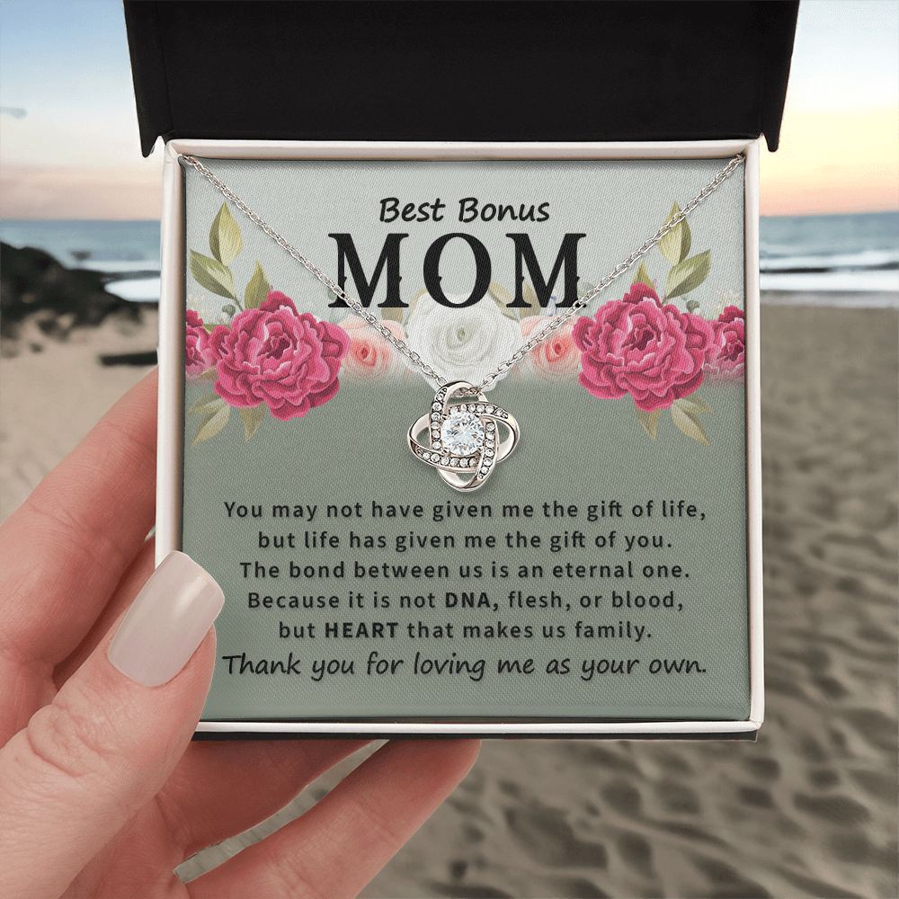 Bonus Mom Gifts from Bonus Daughter, To My Bonus Mom Necklace From Daughter, Necklace Gifts for Bonus Mom On Mothers Day, Anniversary, Mother And Daughter Necklace Gift For Mom, Mother Gift Necklace