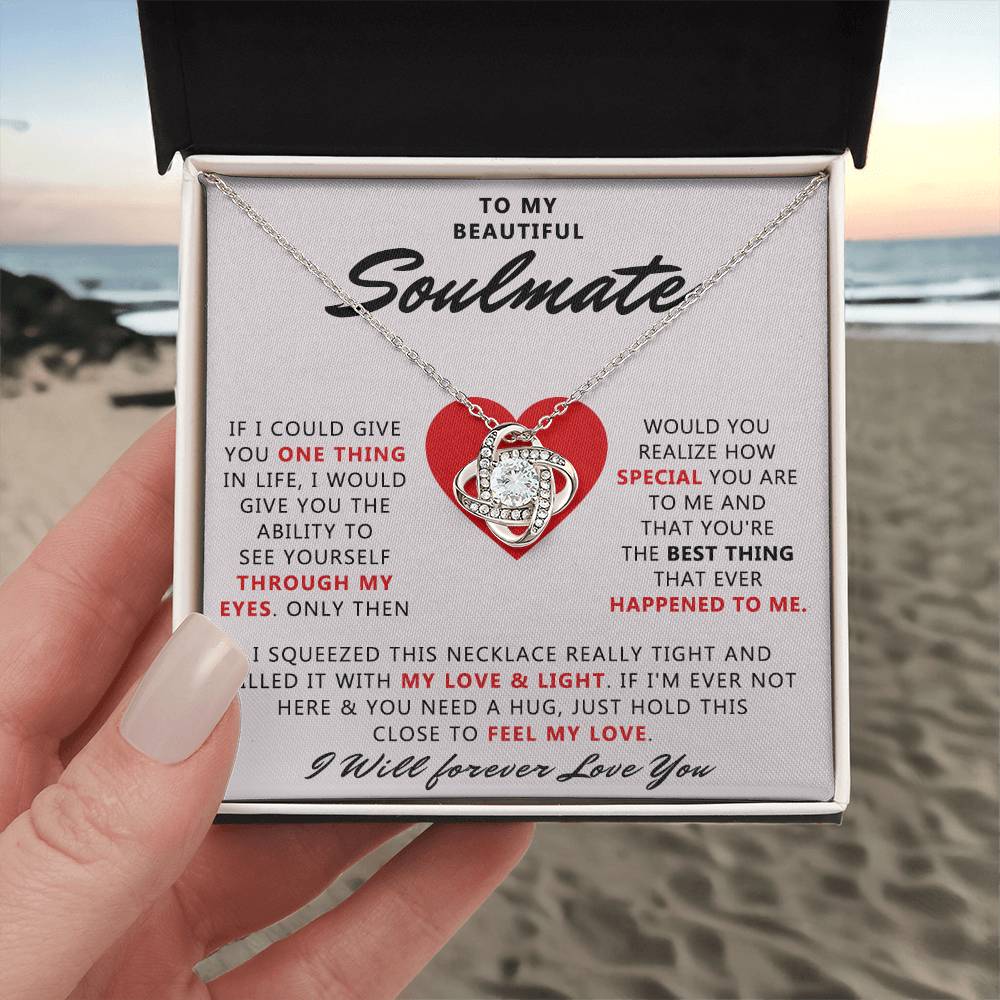 To My Beautiful Soulmate Necklace Anniversary Gift For Wife Jewelry For Wife
