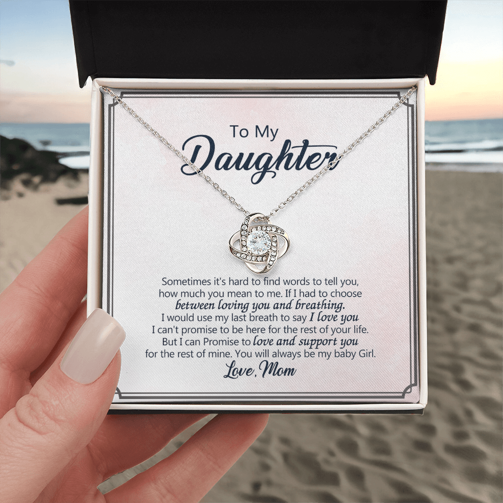 To My Beautiful Daughter Necklace from Mom, Mother and Daughter Gift Necklace, Gift for Daughter, Necklace for Daughter, Jewelry Gift For Girls, Little Girl, Sometimes It's Hard Gift Necklace
