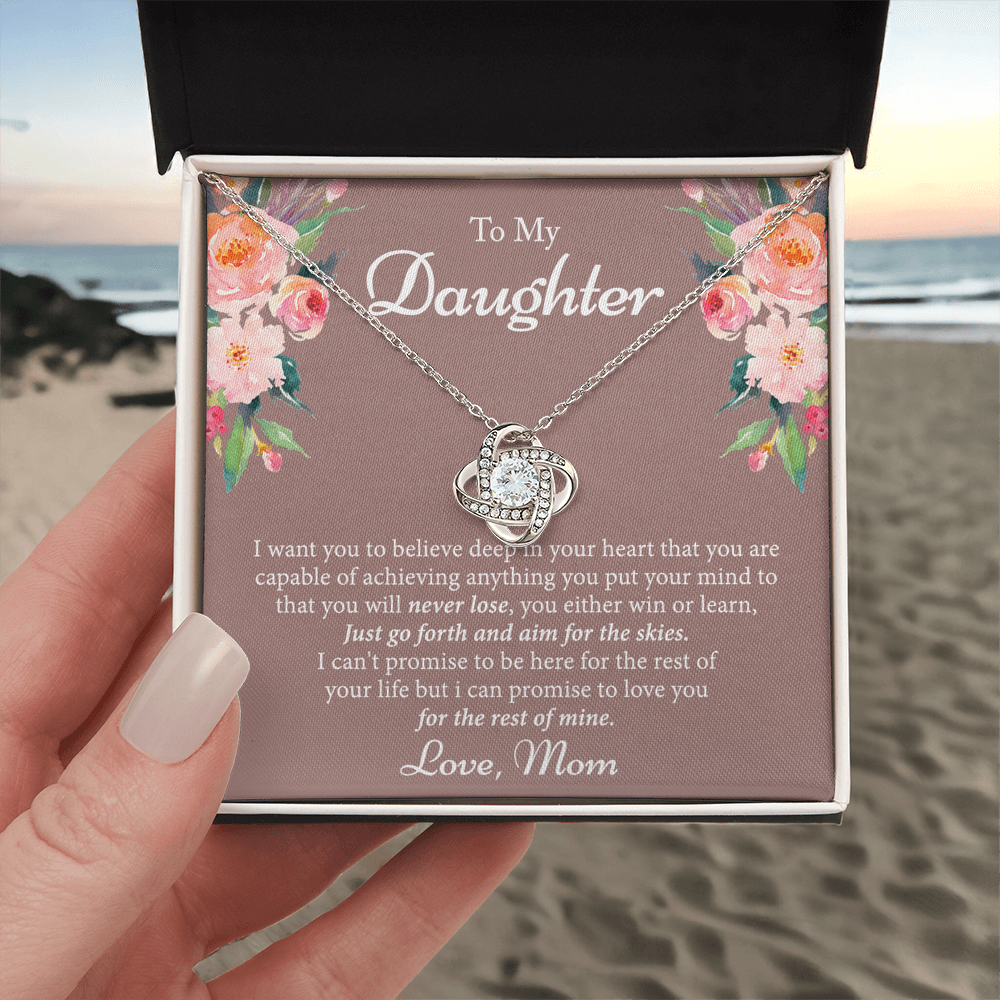 Mother To Daughter Gifts Necklace - Sterling Daughter Necklace Gifts Birthday Jewelry Gift For Girls Teen Daughter Christmas Anniversary Graduation Gift For Daughter, Mom And Daughter Gifts