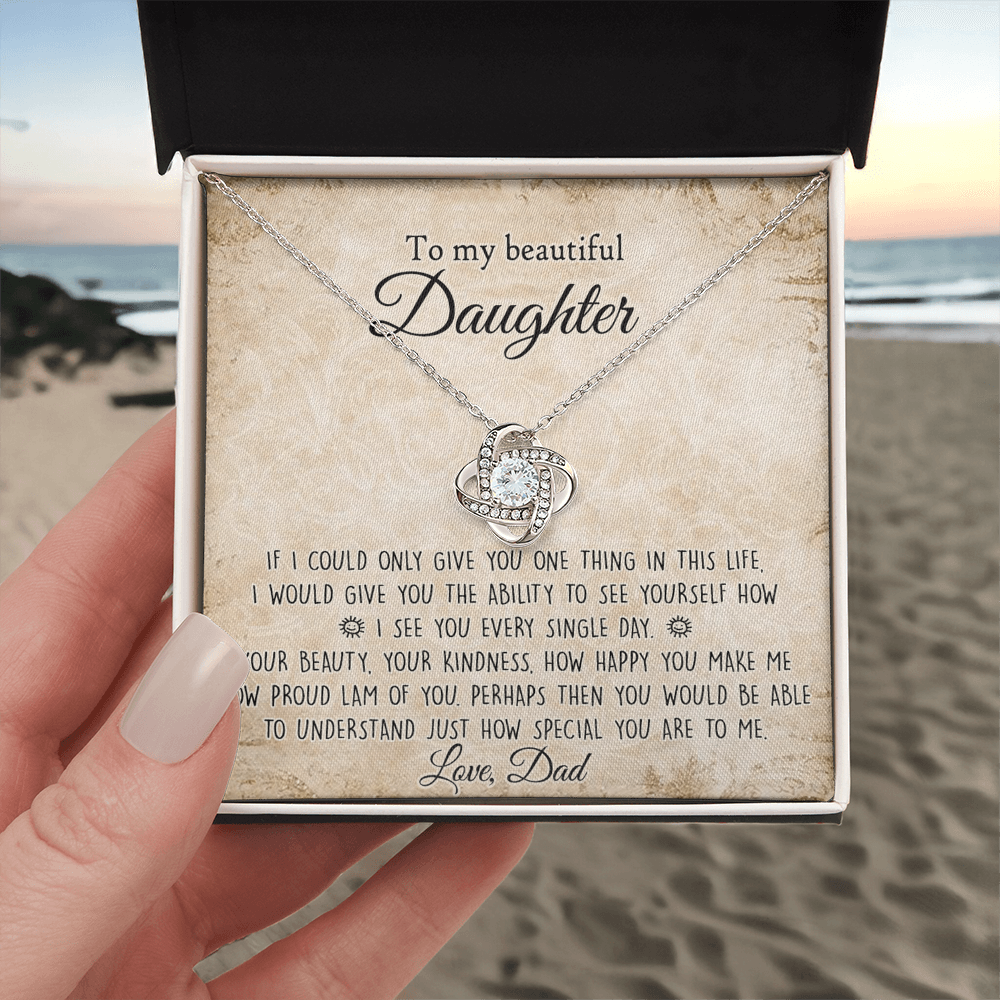 To My Daughter Gift Necklace From Dad, Pendant Gift for Daughter from Dad Father to Daughter Necklace for Daughter,  To My Beautiful Daughter Necklace Gift On Birthday Gift Graduation Christmas