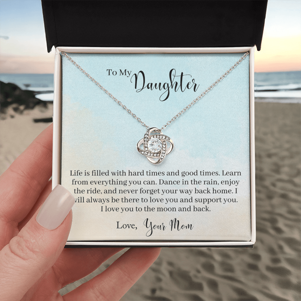 To My Daughter Love Knot Necklace From Mom, Happy Graduation Gift Necklace, Mother And Daughter Love Knot Necklace, Daughter Gift Necklace From Mommy Mother To Daughter Jewelry Gift For Girls