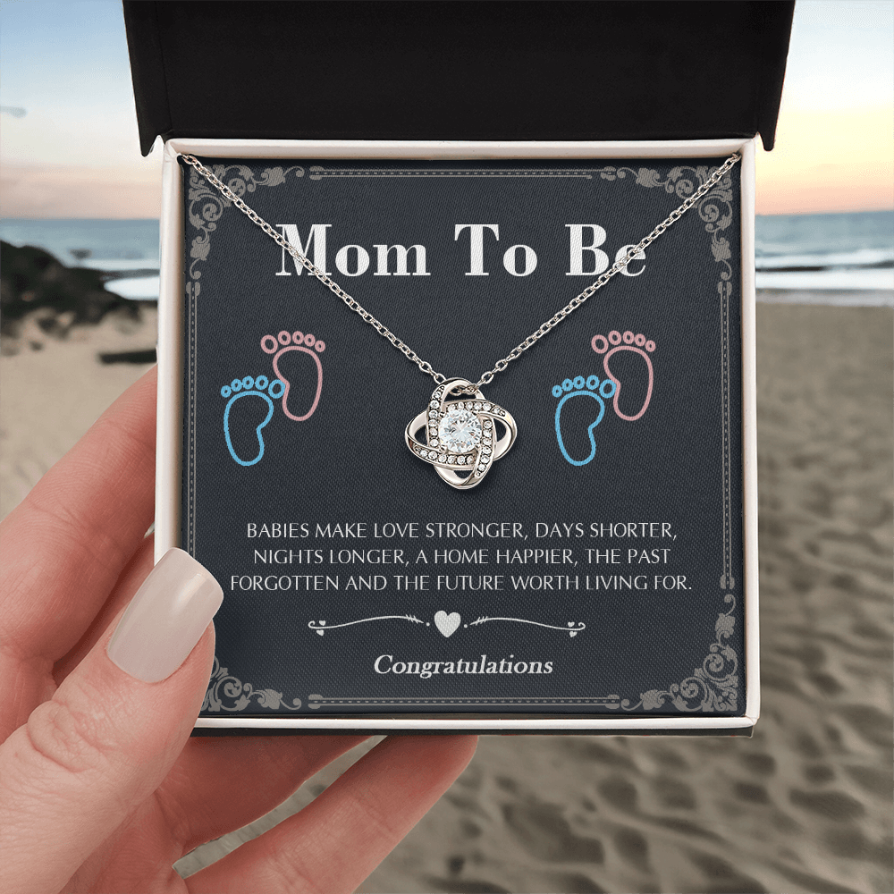 Mom To Be Love Knot Necklace Mom Gift, Gift For New Mom,First Mother's day Gift