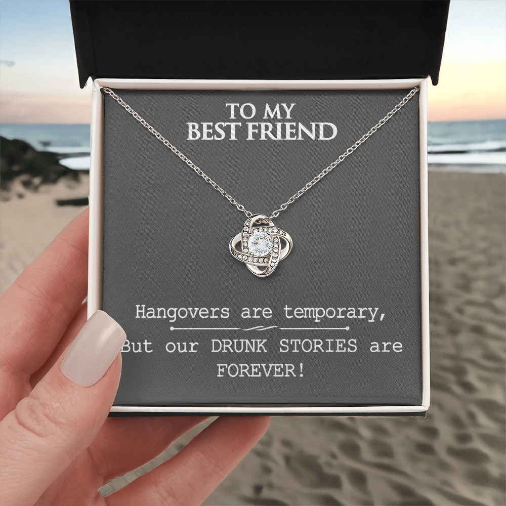 Gifts Necklace For Best Friend, To My Best Friend Love Knot Necklace From Friend, Best Friend Birthday Gift Necklace, Long Distance Best Friend Necklace, Best Friend Anniversary Jewelry Gift