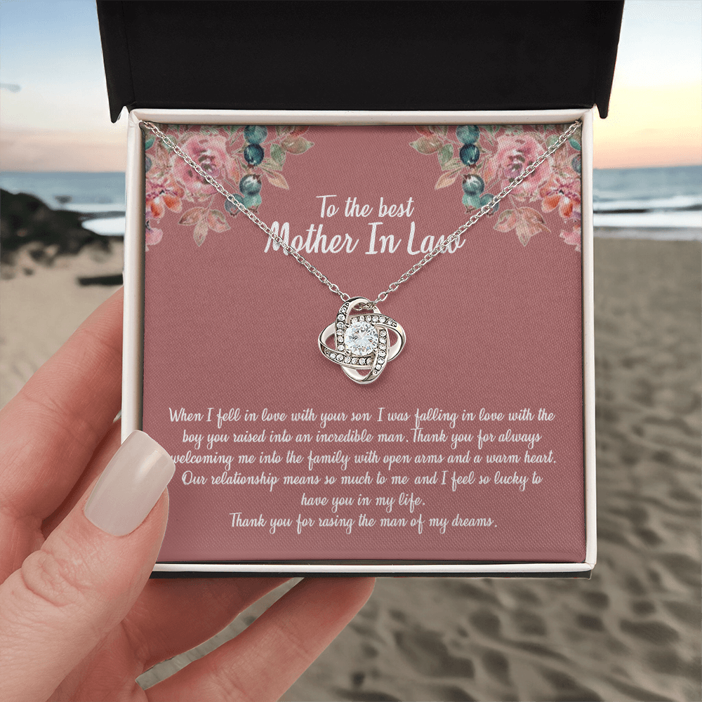 To My Mother In Law Necklace From Daughter In Law, Happy Mothers Day Necklace, To The Best Mother In Law Love Knot Necklace From Daughter In law Jewelry Gift Mothers Day, Necklace Gift For Mom