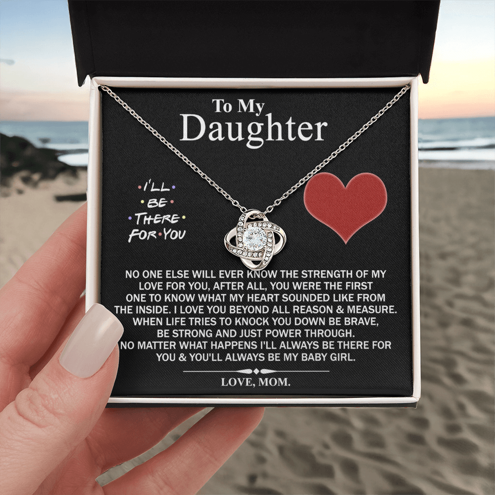 Mother And Daughter Love Knot Necklace, I'll Be There For You Necklace, To My Daughter Love Knot Necklace From Mom, Jewelry Gift For Girls, Baby Girl Love Knot Necklace, Gift Necklace For Daughter
